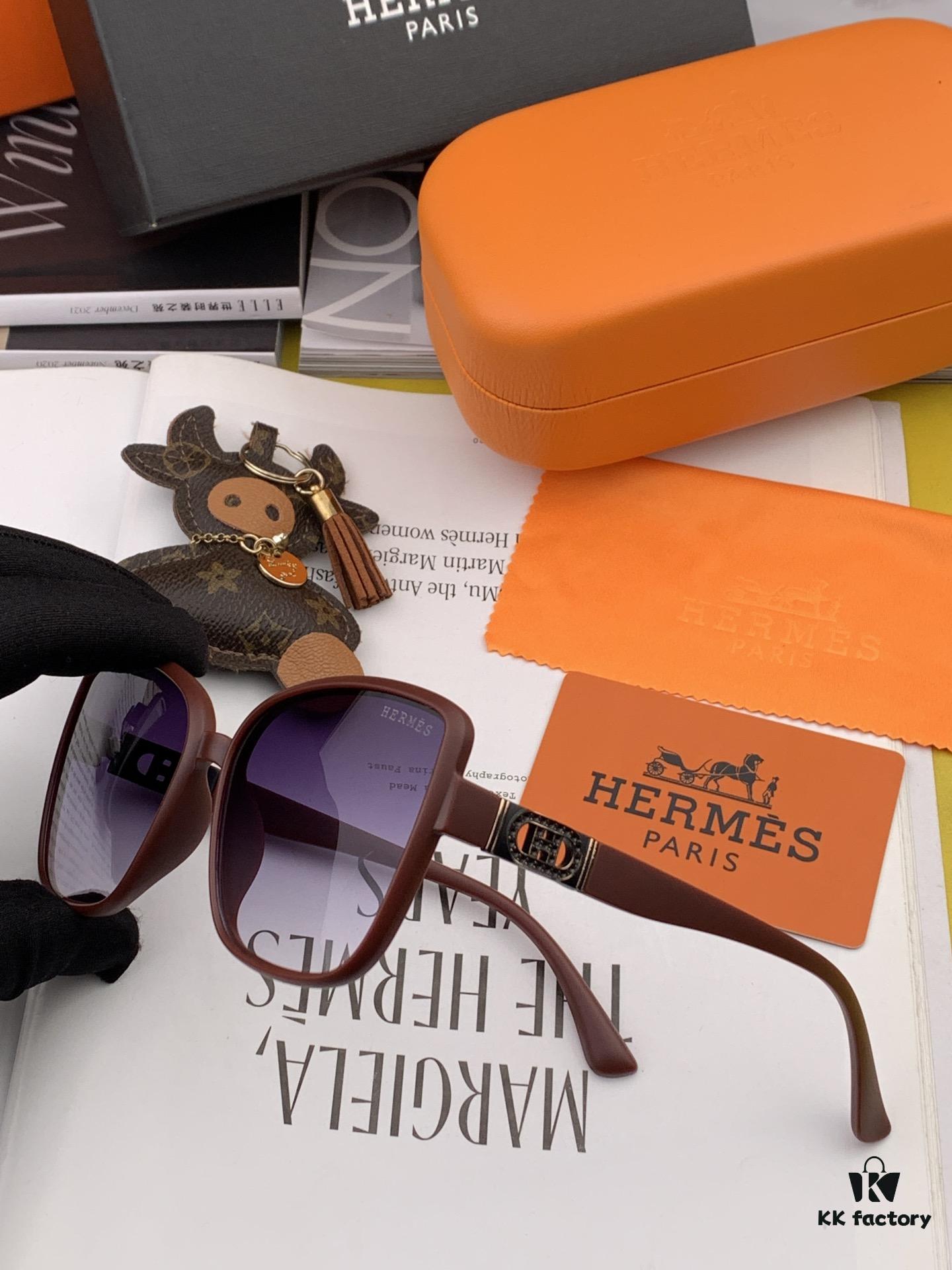 6931af06ccd8ab3d7afa311b HERMES 2024 Spring New Arrival Original Release Famous Internet Influencer Ultra-Hot Selling Square Sunglasses Classic Luxurious Worldwide Trend High-Quality Authentic Version Model H98001