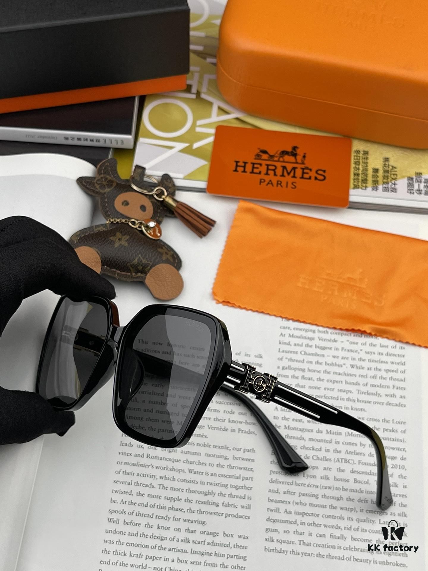 6931af08ccd8ab3d7afa3140 HERMES 2024 Spring New Arrival Original Release Fashion Square Frame Sunglasses Classic Integrated Large Frame Design