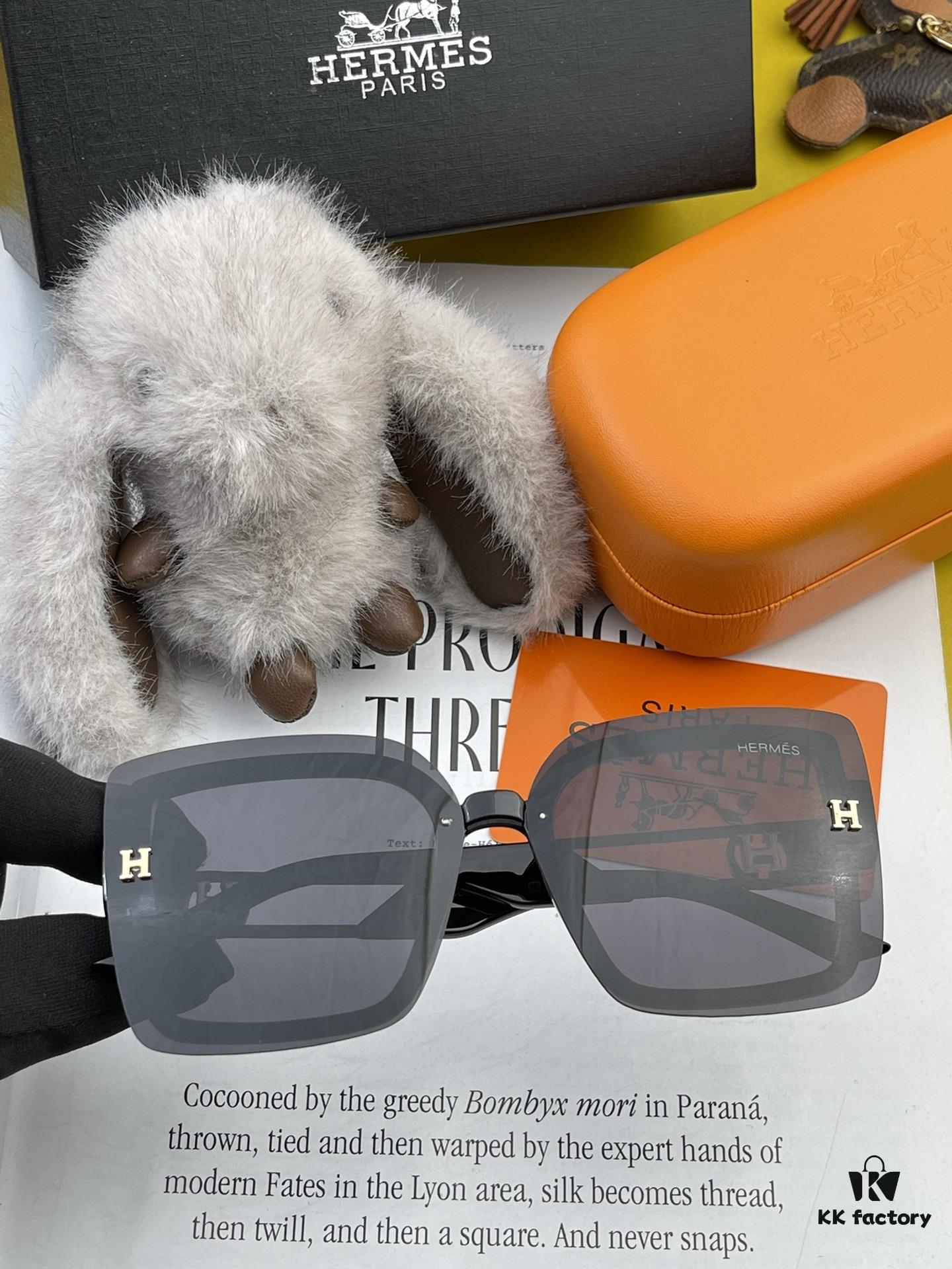 HERMES 2024 Spring New Arrival Original Release Popular Luxury Square Sunglasses H3966