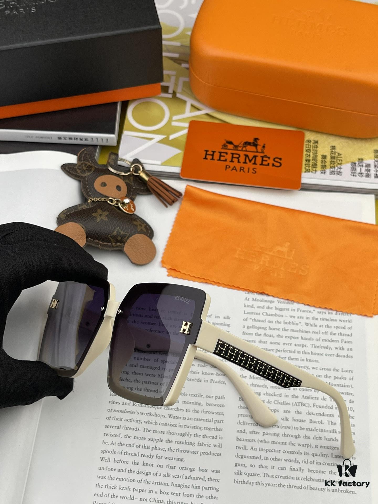 6931af0fccd8ab3d7afa31ab HERMES 2024 Spring New Arrival Original Luxury Square Sunglasses H1245