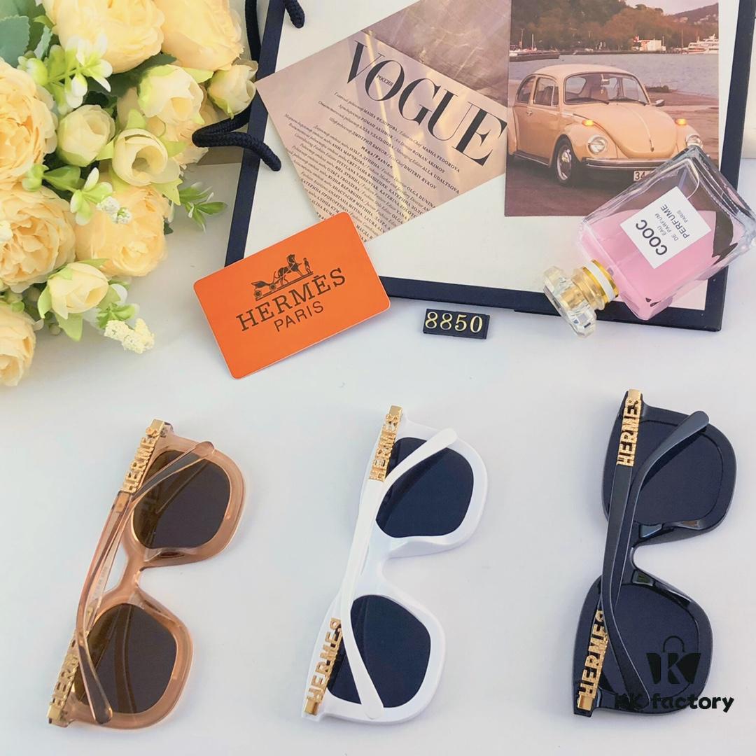 6931af12ccd8ab3d7afa31cb Hermes Fashion Sunglasses New Arrival Metal Temples High-Quality Slimming Sunglasses with H Logo, Street Snap Influencer Glasses