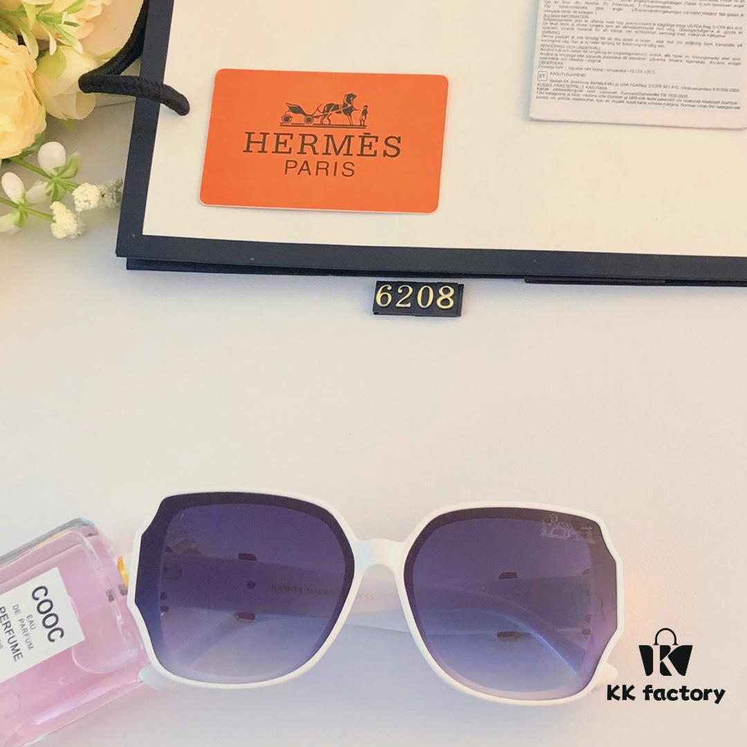 6931af15ccd8ab3d7afa31fc Hermes Vintage Square Sunglasses for Women, Fashionable and Elegant Round-Face Flattering UV Protection Sunglasses, New Stylish and Versatile Sun Glasses
