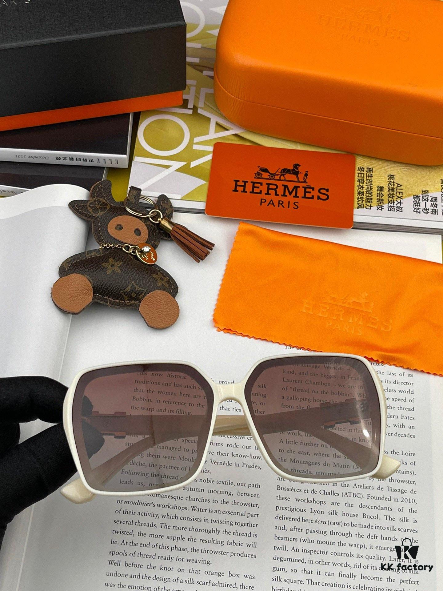 6931af18ccd8ab3d7afa322b HERMES 2024 Spring New Arrival Original Release Famous Influencer Ultra-Hot Selling Luxurious Square Sunglasses