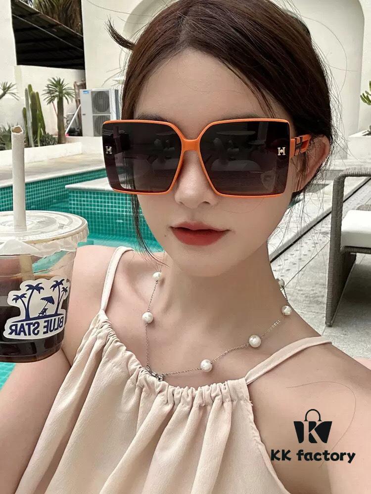 Polarized Series Sunglasses HERMES Hermes Original Release Popular Hot-Selling Luxury Square Frame Sunglasses High-End Quality Authentic H6103
