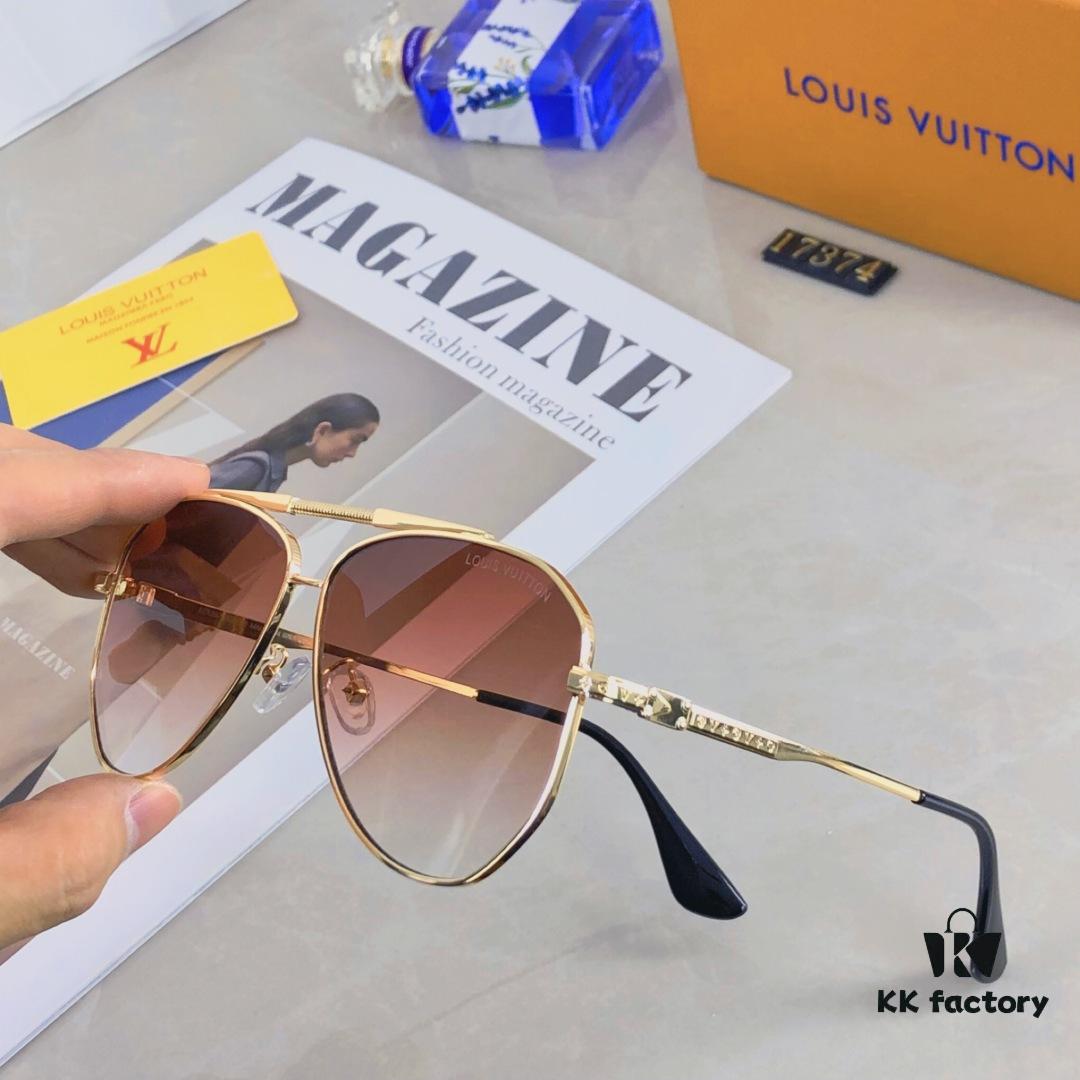 6931af43ccd8ab3d7afa347a Louis Vuitton Korean-Style Double-Bridge Round Aviator Sunglasses for Men and Women, Fashionable UV-Protective Driving and Outdoor Sun Glasses