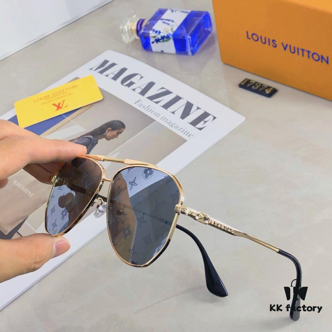 6931af43ccd8ab3d7afa347c Louis Vuitton Korean-Style Double-Bridge Round Aviator Sunglasses for Men and Women, Fashionable UV-Protective Driving and Outdoor Sun Glasses
