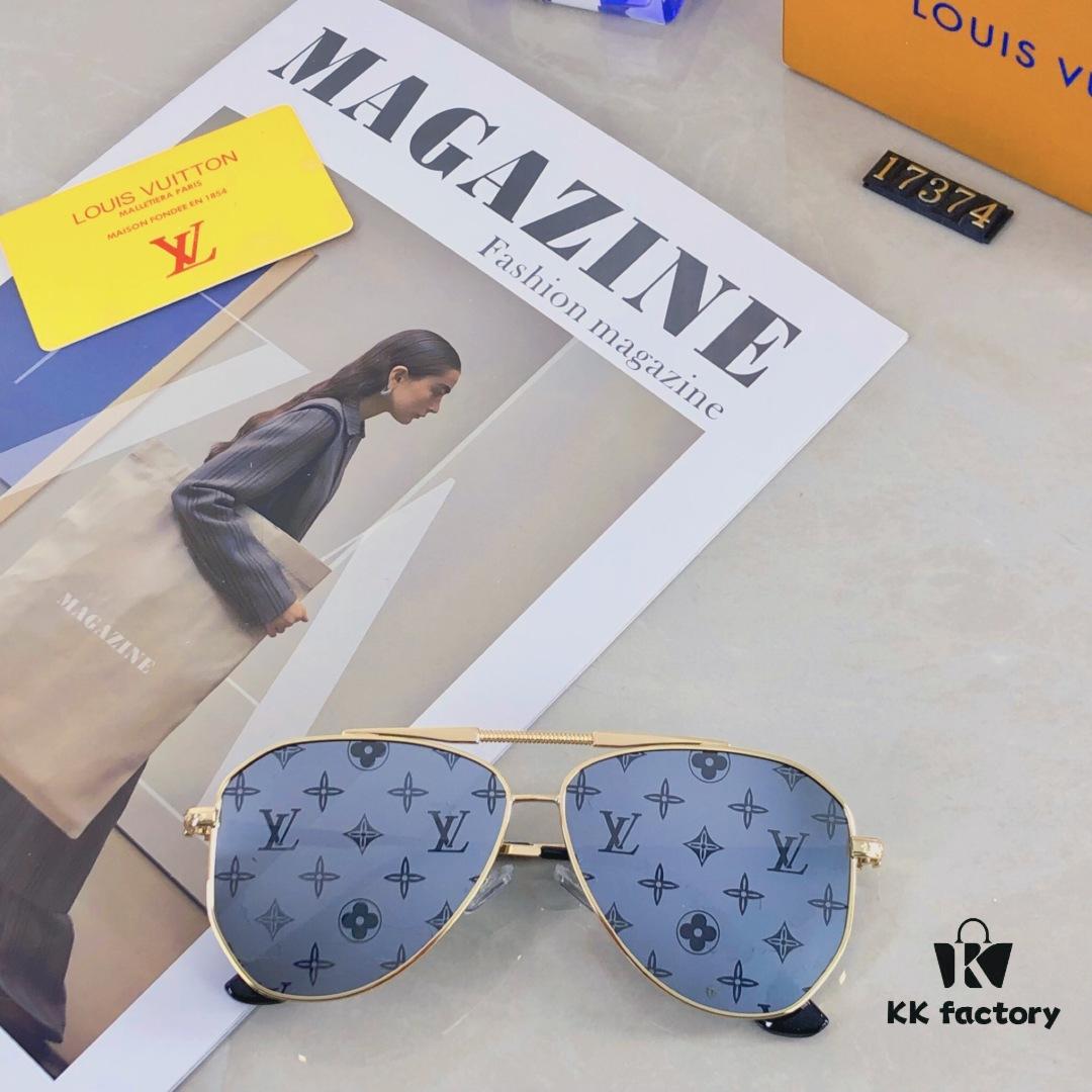6931af43ccd8ab3d7afa347d Louis Vuitton Korean-Style Double-Bridge Round Aviator Sunglasses for Men and Women, Fashionable UV-Protective Driving and Outdoor Sun Glasses