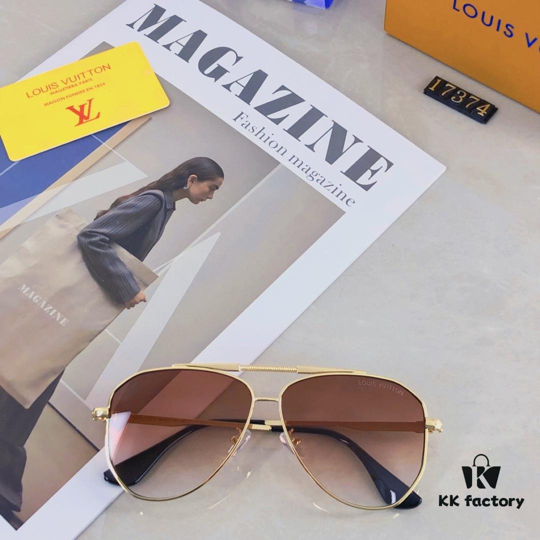 6931af43ccd8ab3d7afa347e Louis Vuitton Korean-Style Double-Bridge Round Aviator Sunglasses for Men and Women, Fashionable UV-Protective Driving and Outdoor Sun Glasses