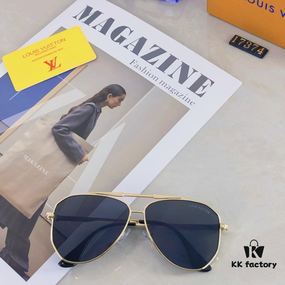 6931af43ccd8ab3d7afa347f Louis Vuitton Korean-Style Double-Bridge Round Aviator Sunglasses for Men and Women, Fashionable UV-Protective Driving and Outdoor Sun Glasses