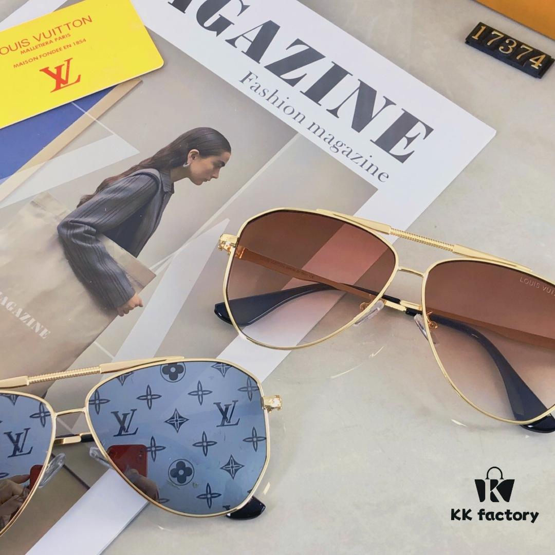 6931af43ccd8ab3d7afa3480 Louis Vuitton Korean-Style Double-Bridge Round Aviator Sunglasses for Men and Women, Fashionable UV-Protective Driving and Outdoor Sun Glasses