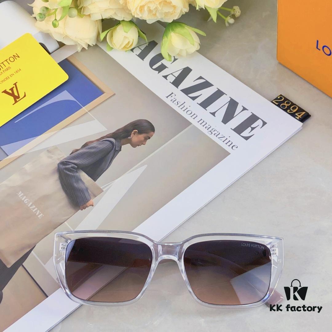 6931af44ccd8ab3d7afa3488 Louis Vuitton Vintage-Inspired Transparent Brown Square Sunglasses, Trendy Round-Face Slimming Design, Influencer Favorite on Xiaohongshu, Stylish Oversized Eyewear