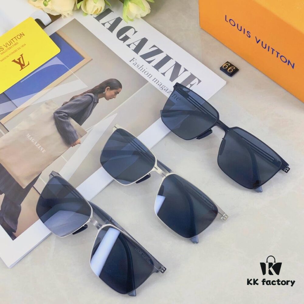 Louis Vuitton New Arrival Nylon Polarized Sunglasses for Men, Korean-Style Fashion Square UV Protection Shades, Driving Sun Glasses