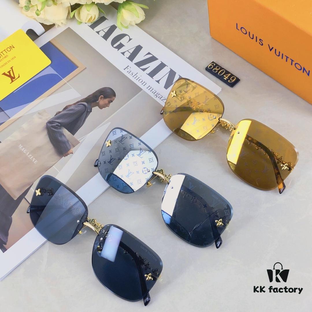6931af49ccd8ab3d7afa34db Louis Vuitton New Arrival 2025 Unframed Sunglasses Metal Four-Leaf Clover Women's Sunglasses Fashion Trendy Eyewear