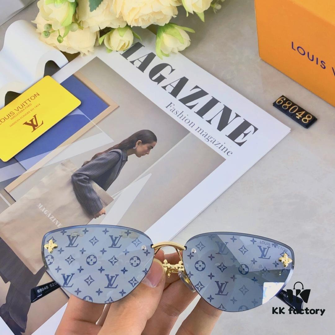 6931af4accd8ab3d7afa34ea Louis Vuitton 2025 Luxury Women's Frameless Slimming Versatile Sunglasses, Clover Street Style Sun Glasses Featured on Xiaohongshu