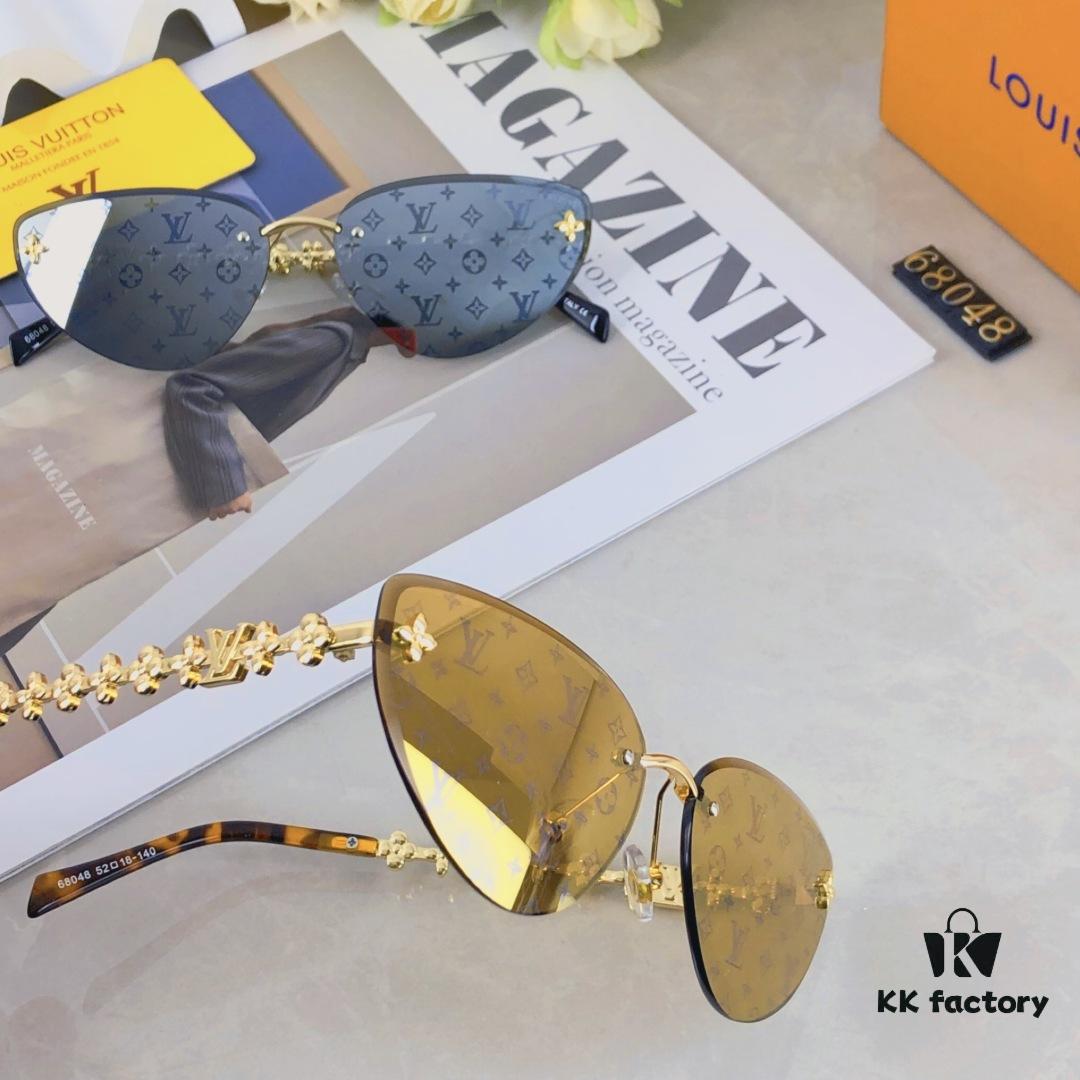 6931af4bccd8ab3d7afa34ec Louis Vuitton 2025 Luxury Women's Frameless Slimming Versatile Sunglasses, Clover Street Style Sun Glasses Featured on Xiaohongshu
