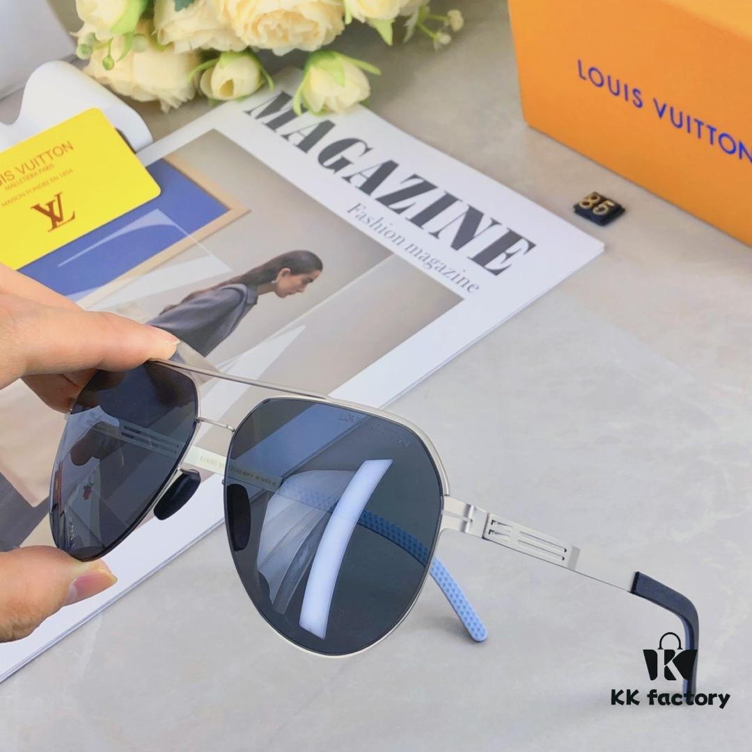6931af4cccd8ab3d7afa34fb Louis Vuitton Summer New Arrival Polarized Sunglasses for Men, European and American Style Double-Bridge Pilot Nylon Outdoor Fishing Frog Eye Sunglasses