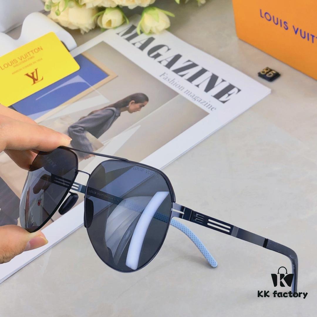 6931af4cccd8ab3d7afa34fd Louis Vuitton Summer New Arrival Polarized Sunglasses for Men, European and American Style Double-Bridge Pilot Nylon Outdoor Fishing Frog Eye Sunglasses