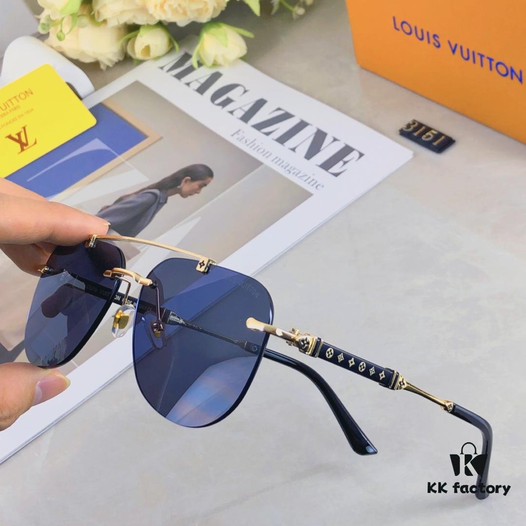6931af4cccd8ab3d7afa3503 Louis Vuitton European and American Style Double-Bridge Frameless Sunglasses, Ins Aesthetic, High-End Fashion Round Sunnies, Influencer Street Snap Frog Eyewear