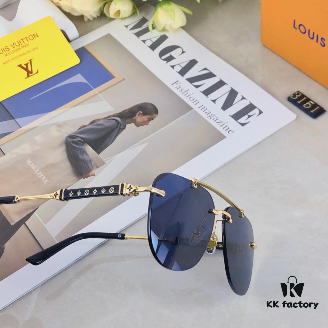 6931af4cccd8ab3d7afa3506 Louis Vuitton European and American Style Double-Bridge Frameless Sunglasses, Ins Aesthetic, High-End Fashion Round Sunnies, Influencer Street Snap Frog Eyewear