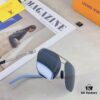 6931af50ccd8ab3d7afa3534 Louis Vuitton Metal Double-Bar Men's Aviator Sunglasses, Stylish Black Polarized UV-Protective Shades