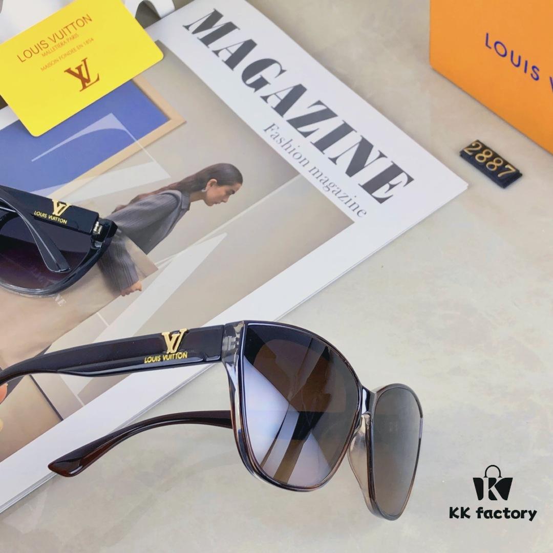 6931af51ccd8ab3d7afa354f Louis Vuitton Korean-style Chic Cat-Eye Sunglasses for Women, 2025 New Arrival Vintage UV-Protective Designer Shades, Fashionable and Trendy Eyewear