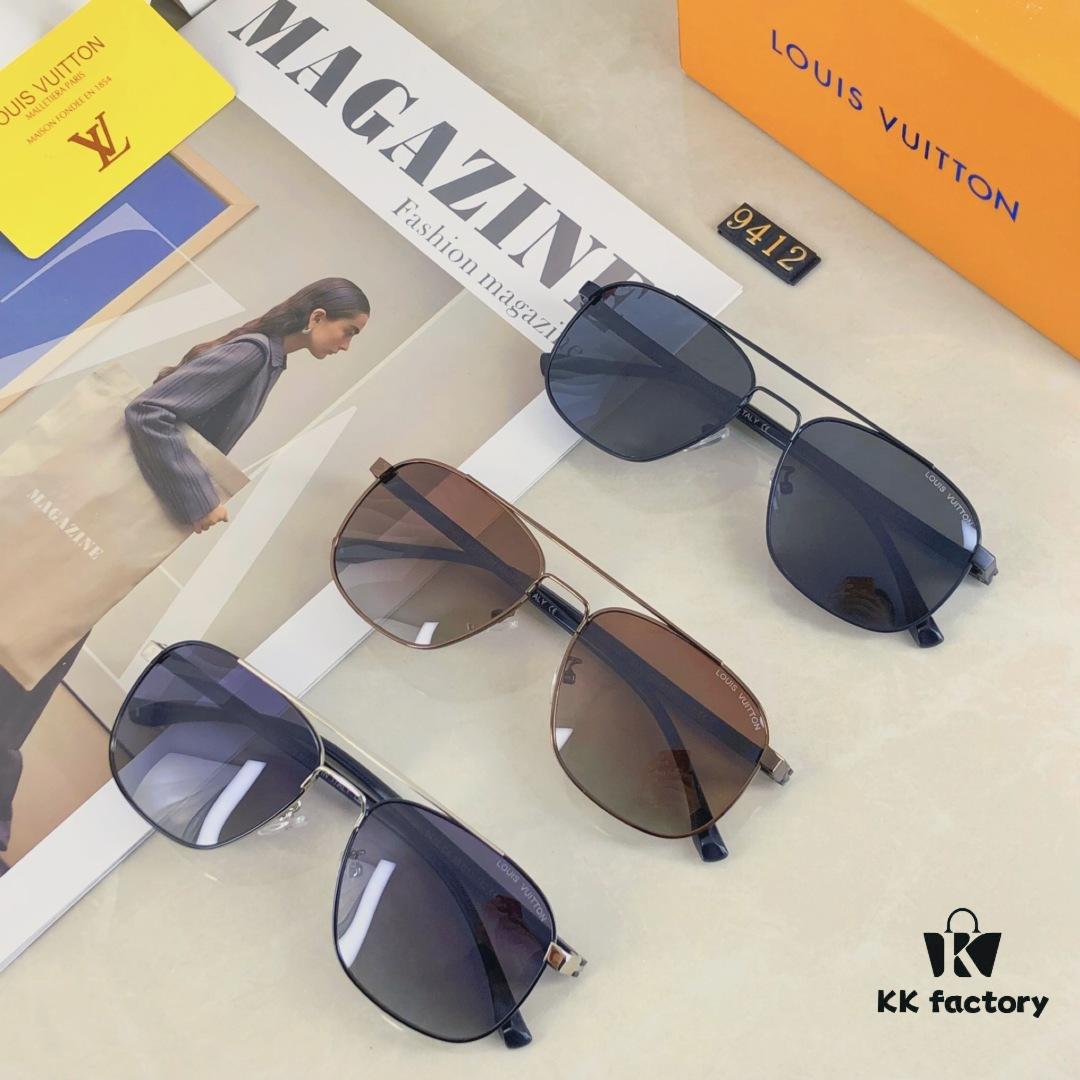 6931af51ccd8ab3d7afa3550 Louis Vuitton 2025 New Arrival Dual-Bridge Metal Luxury Men's Sunglasses, Fashionable UV-Protective Driving Shades