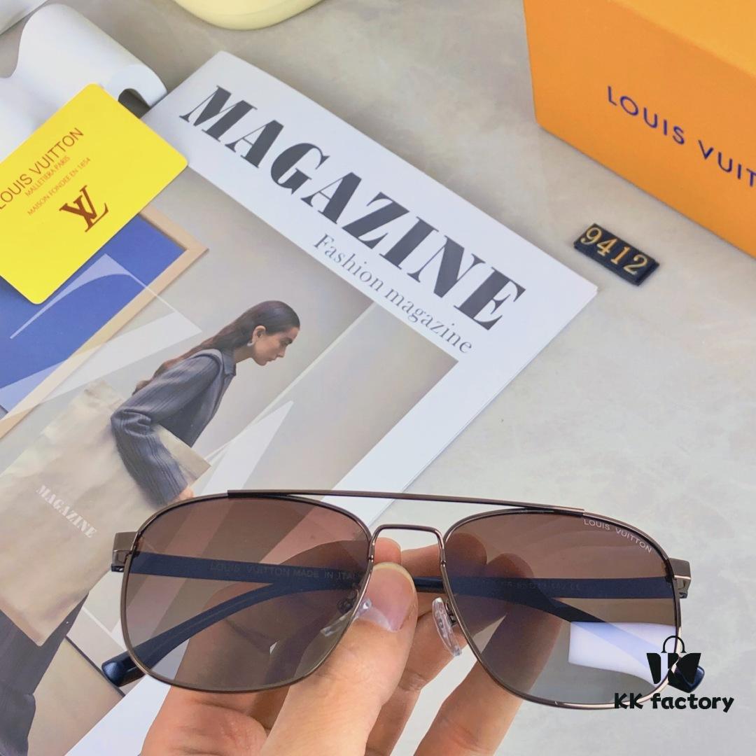 6931af52ccd8ab3d7afa3553 Louis Vuitton 2025 New Arrival Dual-Bridge Metal Luxury Men's Sunglasses, Fashionable UV-Protective Driving Shades