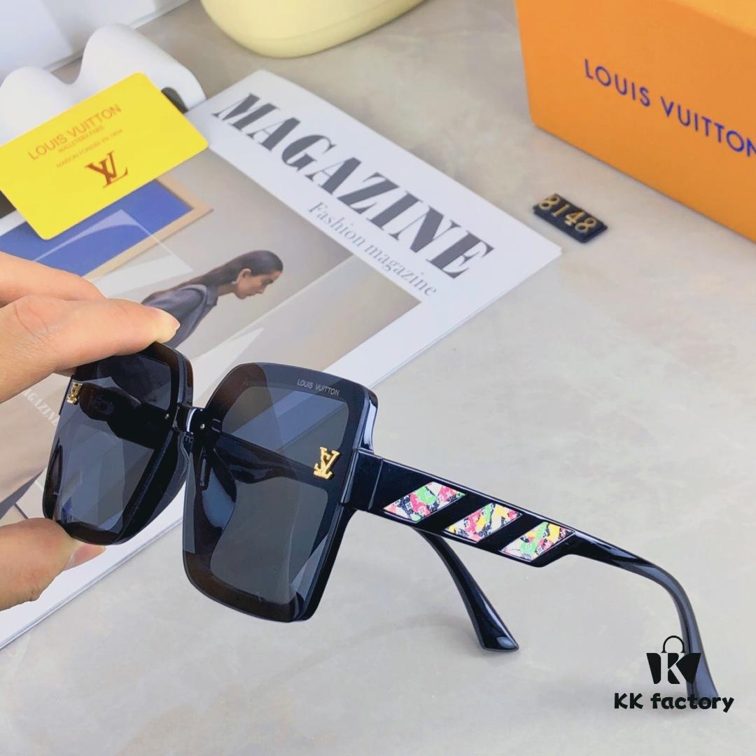 6931af52ccd8ab3d7afa355b Louis Vuitton 2025 New Square Oversized Letter Decorated Lightweight Luxury Women's Sunglasses, TikTok Influencer Fashion Shades