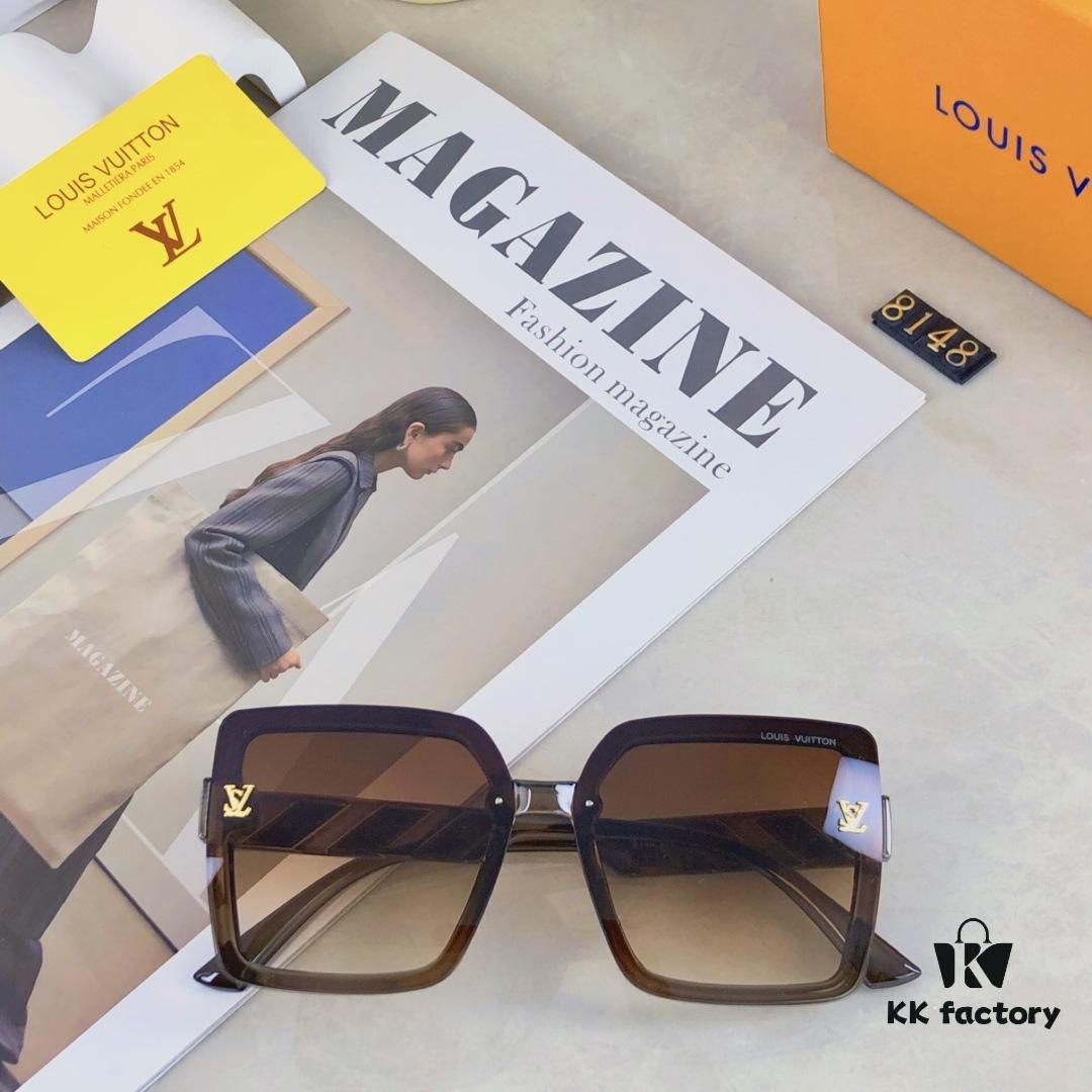 6931af52ccd8ab3d7afa355e Louis Vuitton 2025 New Square Oversized Letter Decorated Lightweight Luxury Women's Sunglasses, TikTok Influencer Fashion Shades