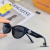 Louis Vuitton 2025 New Korean-Style Oval Cat-Eye Sunglasses Retro Streetwear Hong Kong Style Chic Cool Girl Sunglasses for Women Fashion Influencer Sun Glasses