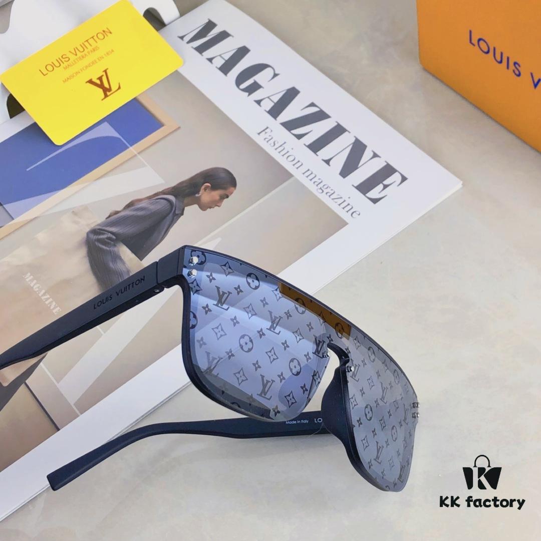 6931af55ccd8ab3d7afa3584 Louis Vuitton Oversized One-Piece Reflective Sunglasses, Trendy Unisex Fashion Retro Shades Popular in Europe and America