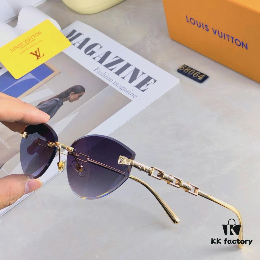 6931af55ccd8ab3d7afa3588 Louis Vuitton 2025 Fashion Avant-Garde Cat-Eye Frameless Sunglasses Unisex Stylish UV Protection Shades