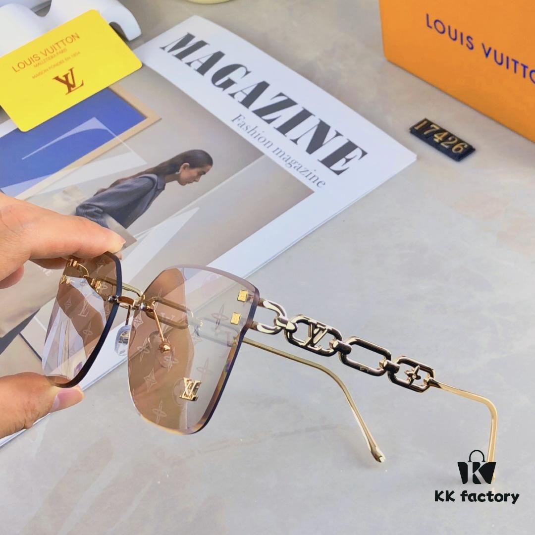 6931af58ccd8ab3d7afa35af Louis Vuitton New Square Frameless Sunglasses for Women, Fashionable Printed UV Protection Retro Stylish Sunglasses