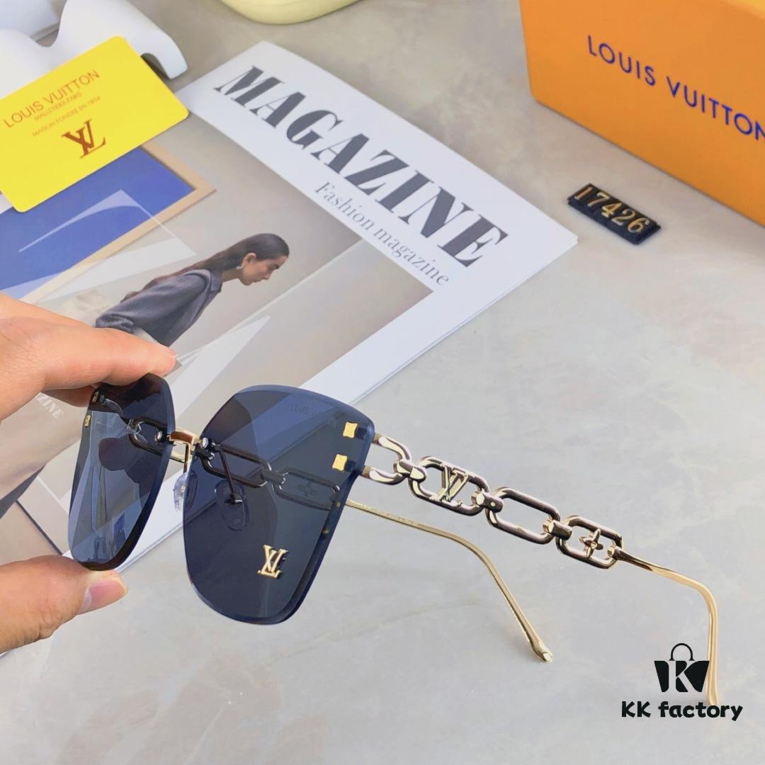 6931af58ccd8ab3d7afa35b0 Louis Vuitton New Square Frameless Sunglasses for Women, Fashionable Printed UV Protection Retro Stylish Sunglasses