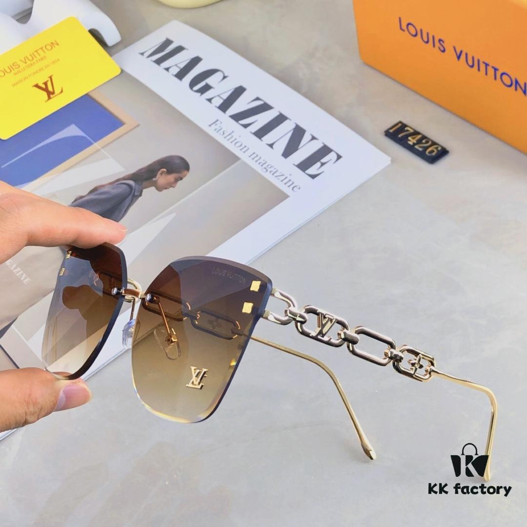 6931af58ccd8ab3d7afa35b1 Louis Vuitton New Square Frameless Sunglasses for Women, Fashionable Printed UV Protection Retro Stylish Sunglasses
