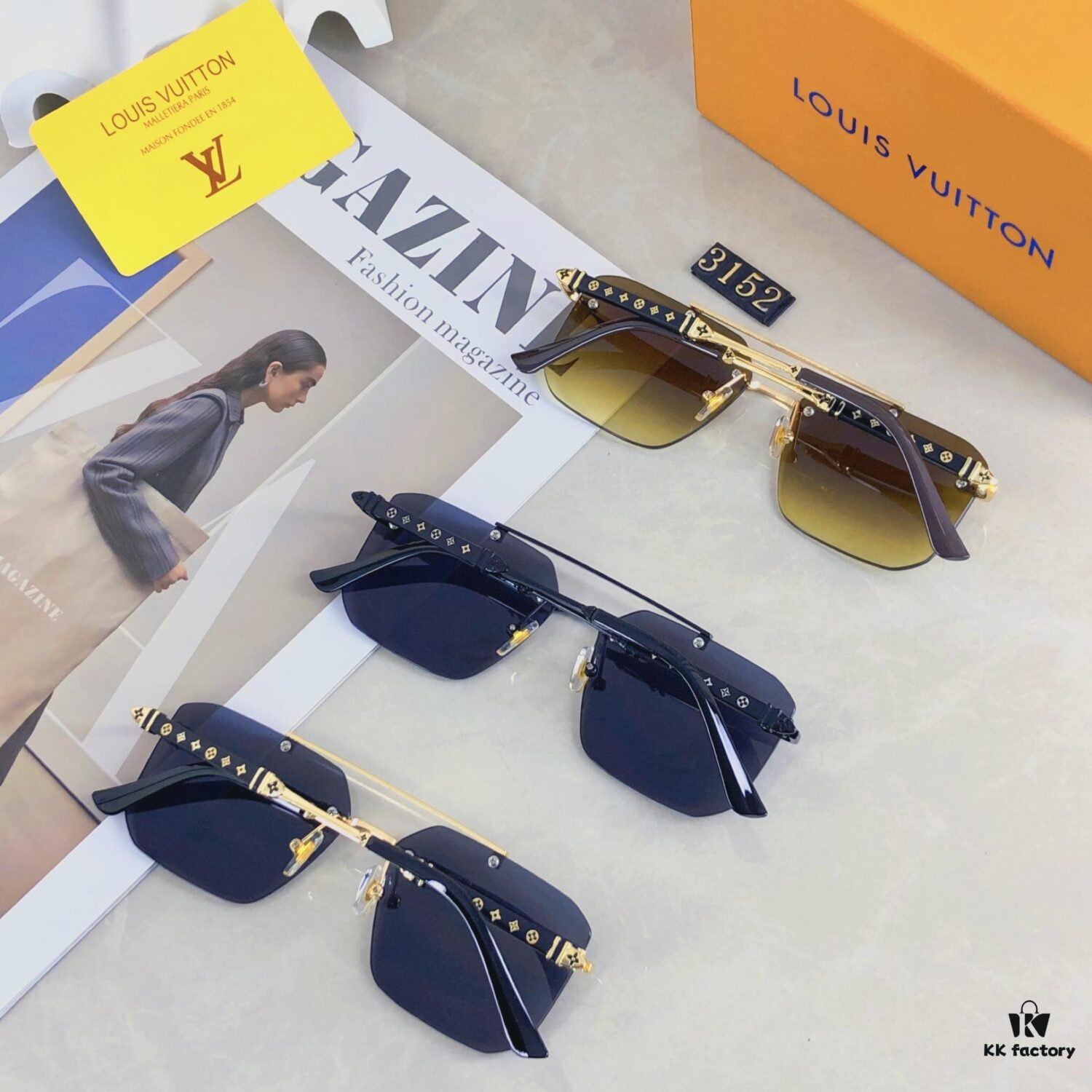 6931af5accd8ab3d7afa35c6 Louis Vuitton Unisex Sunglasses 2025 Premium Anti-Glare Fashion Frameless Metal Eyewear