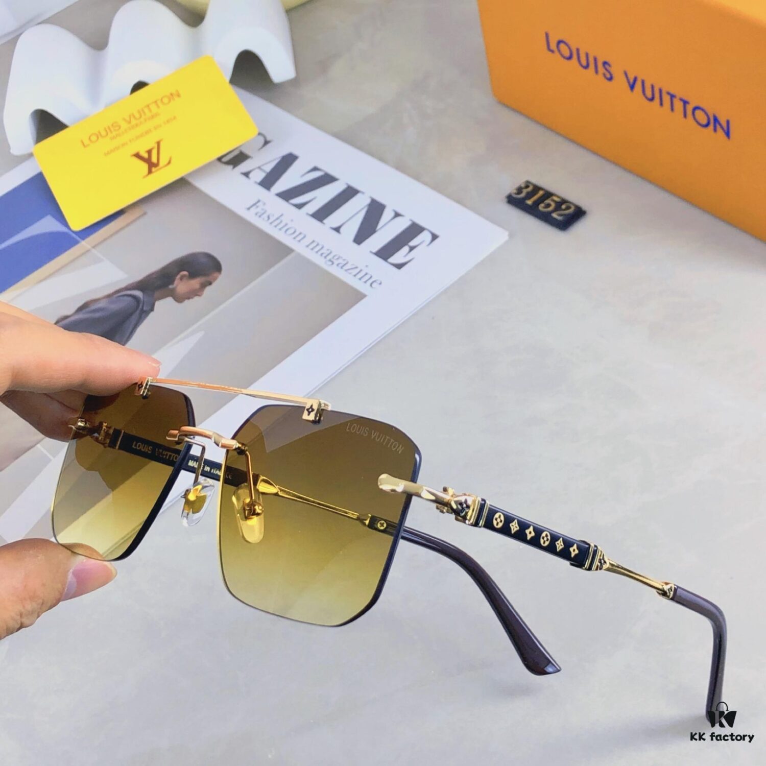 6931af5accd8ab3d7afa35cc Louis Vuitton Unisex Sunglasses 2025 Premium Anti-Glare Fashion Frameless Metal Eyewear