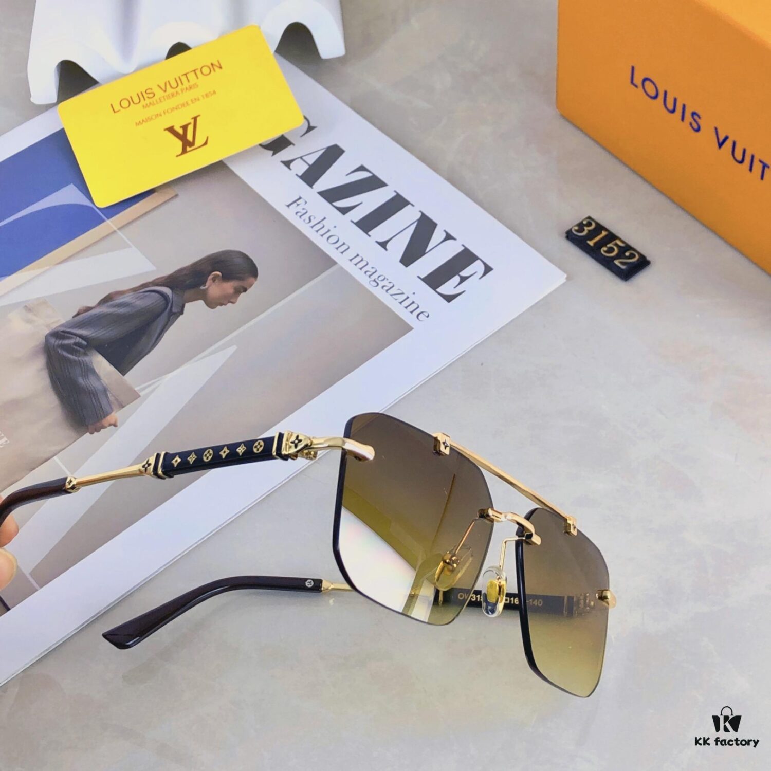 6931af5accd8ab3d7afa35cd Louis Vuitton Unisex Sunglasses 2025 Premium Anti-Glare Fashion Frameless Metal Eyewear
