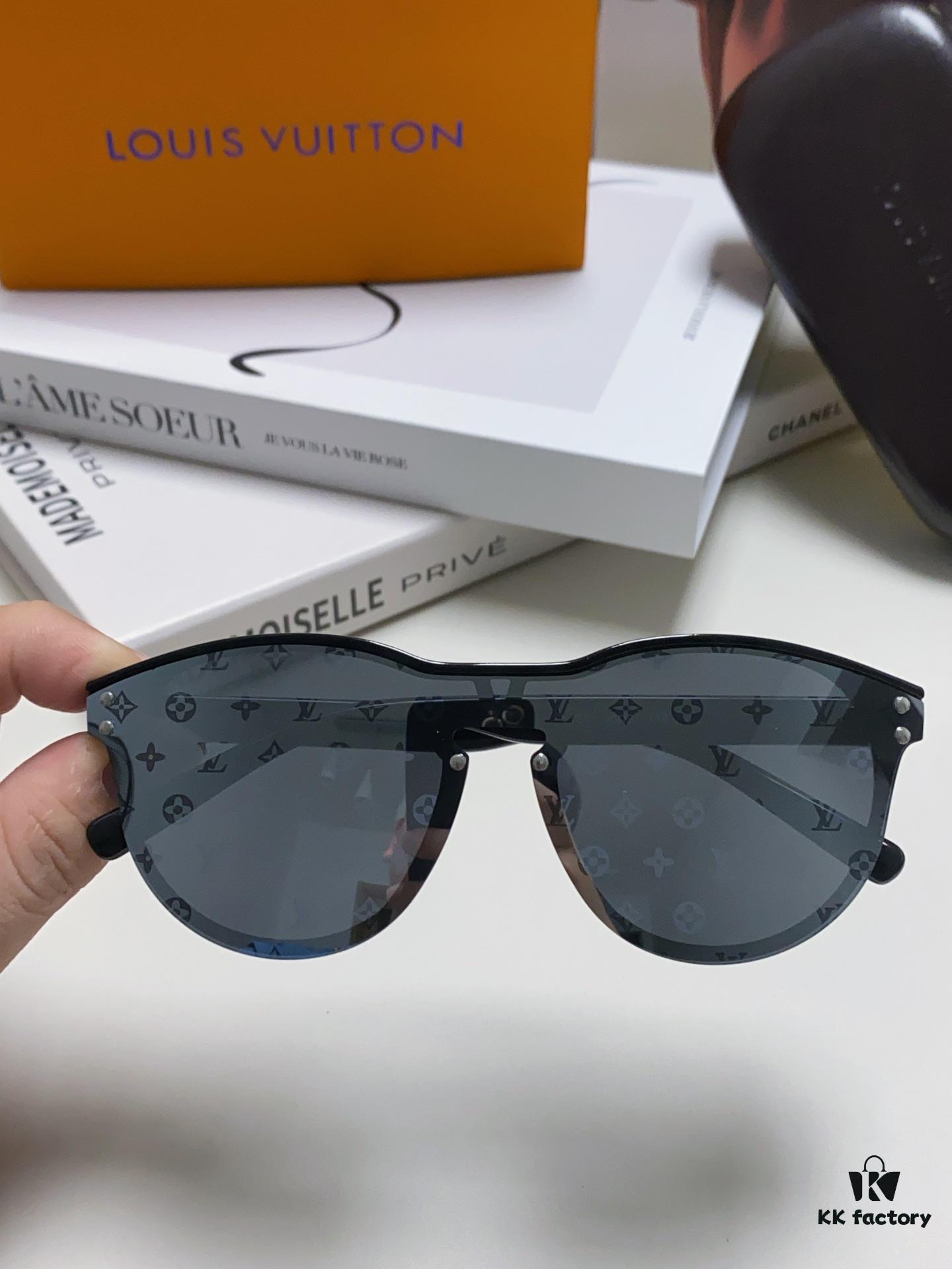 6931af77ccd8ab3d7afa3757 LOUIS VUITTON Round Frame Sunglasses with Detailed Design, Original LV Edgeless Style, Classic Temple Logo, High-Quality Fashion Eyewear