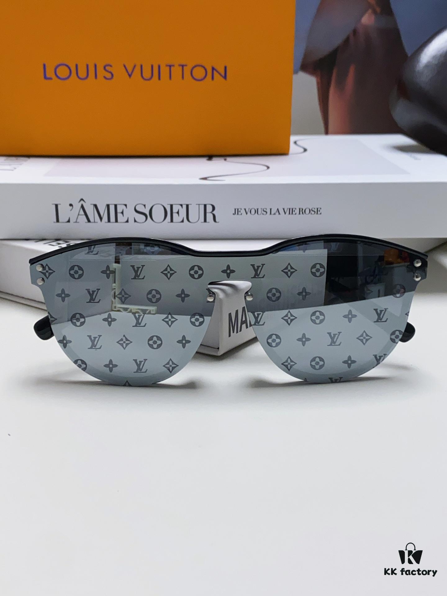 6931af77ccd8ab3d7afa375a LOUIS VUITTON Round Frame Sunglasses with Detailed Design, Original LV Edgeless Style, Classic Temple Logo, High-Quality Fashion Eyewear