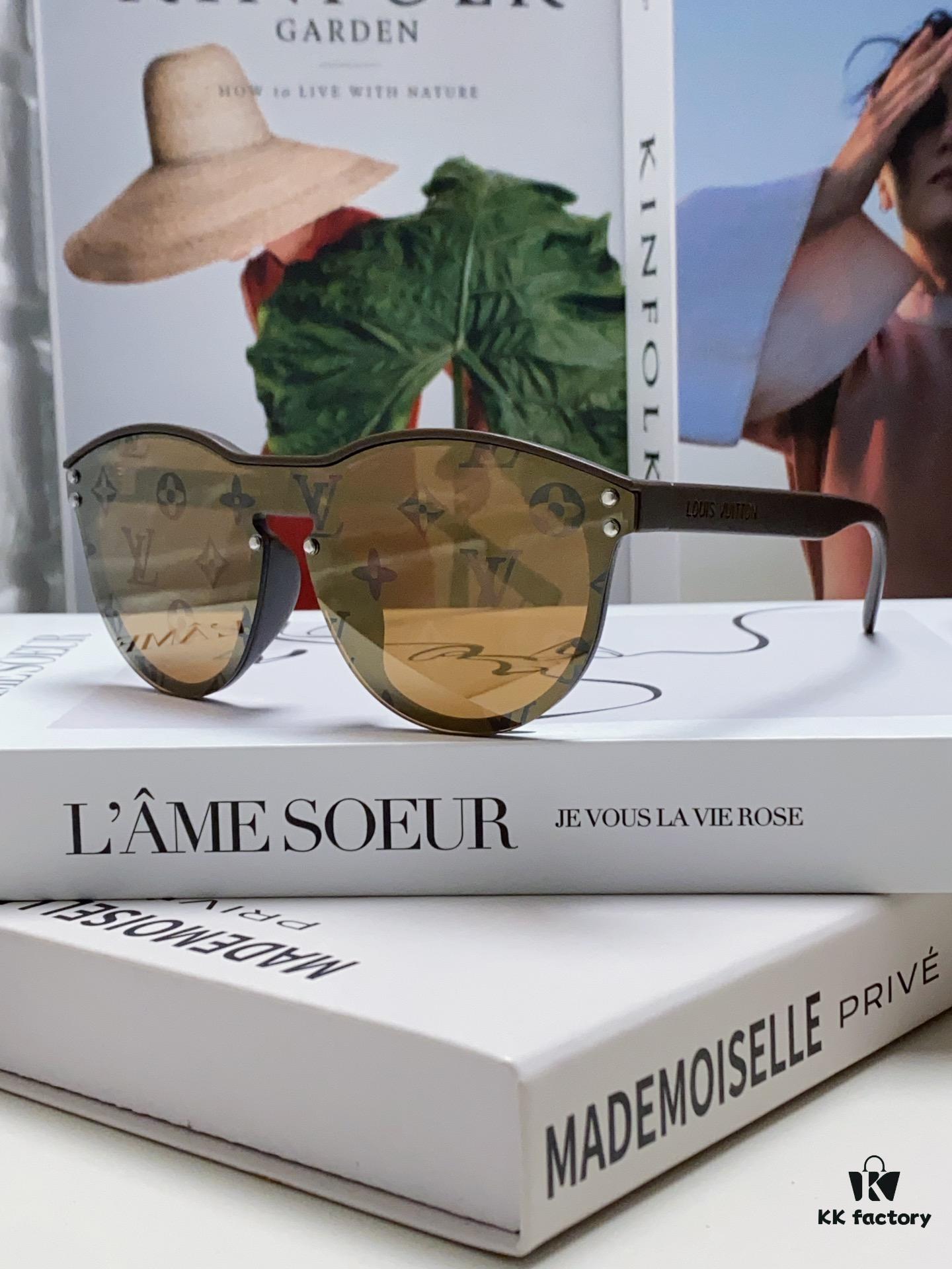 6931af77ccd8ab3d7afa375d LOUIS VUITTON Round Frame Sunglasses with Detailed Design, Original LV Rimless Style, Classic Temple Logo, High-Quality Fashion Eyewear