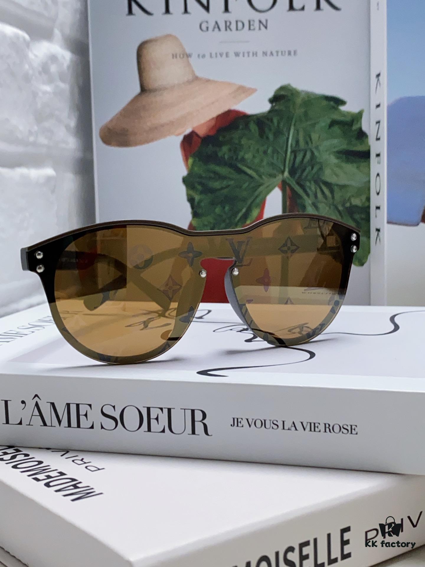 6931af77ccd8ab3d7afa375e LOUIS VUITTON Round Frame Sunglasses with Detailed Design, Original LV Rimless Style, Classic Temple Logo, High-Quality Fashion Eyewear