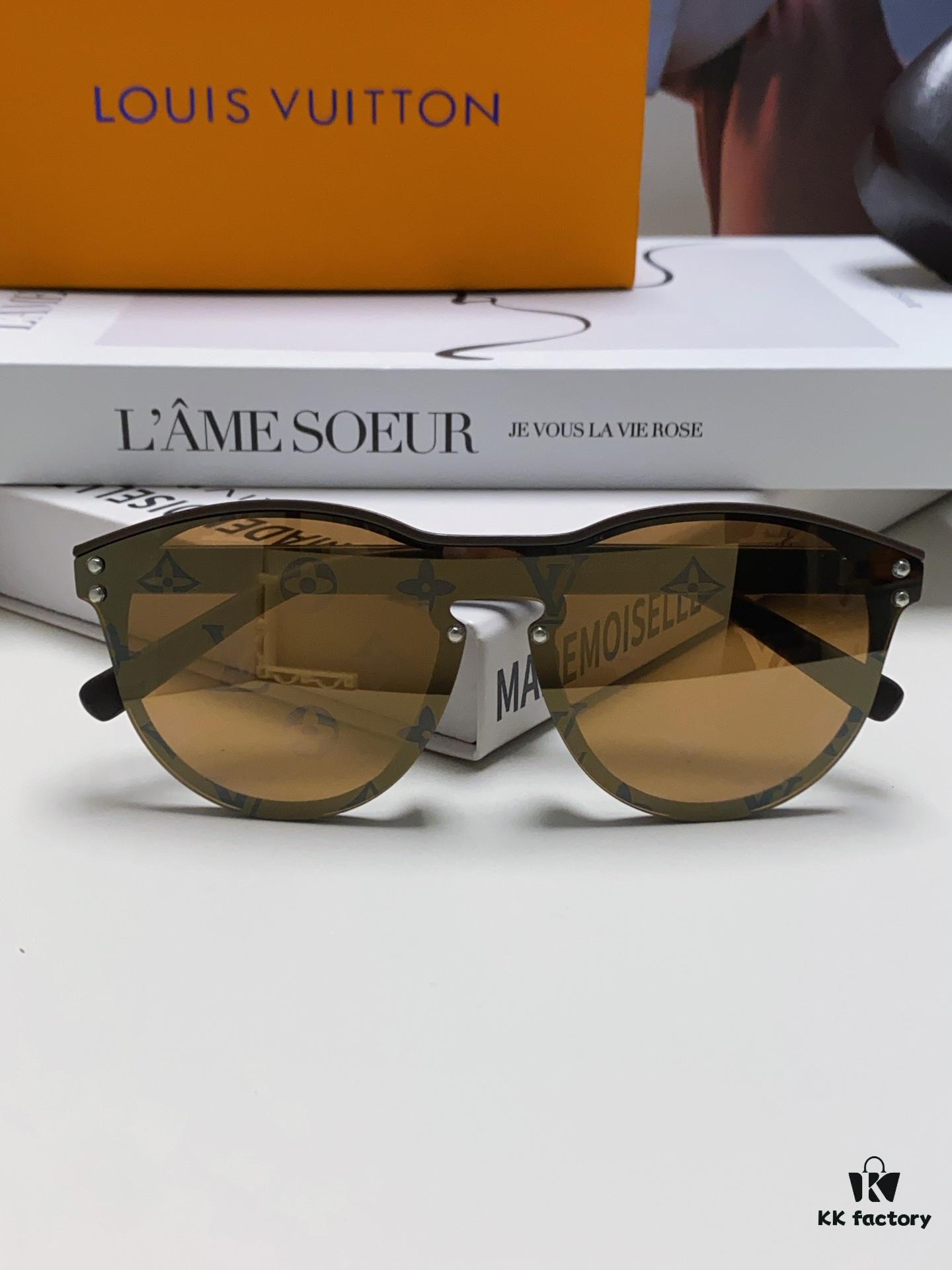6931af78ccd8ab3d7afa3763 LOUIS VUITTON Round Frame Sunglasses with Detailed Design, Original LV Rimless Style, Classic Temple Logo, High-Quality Fashion Eyewear