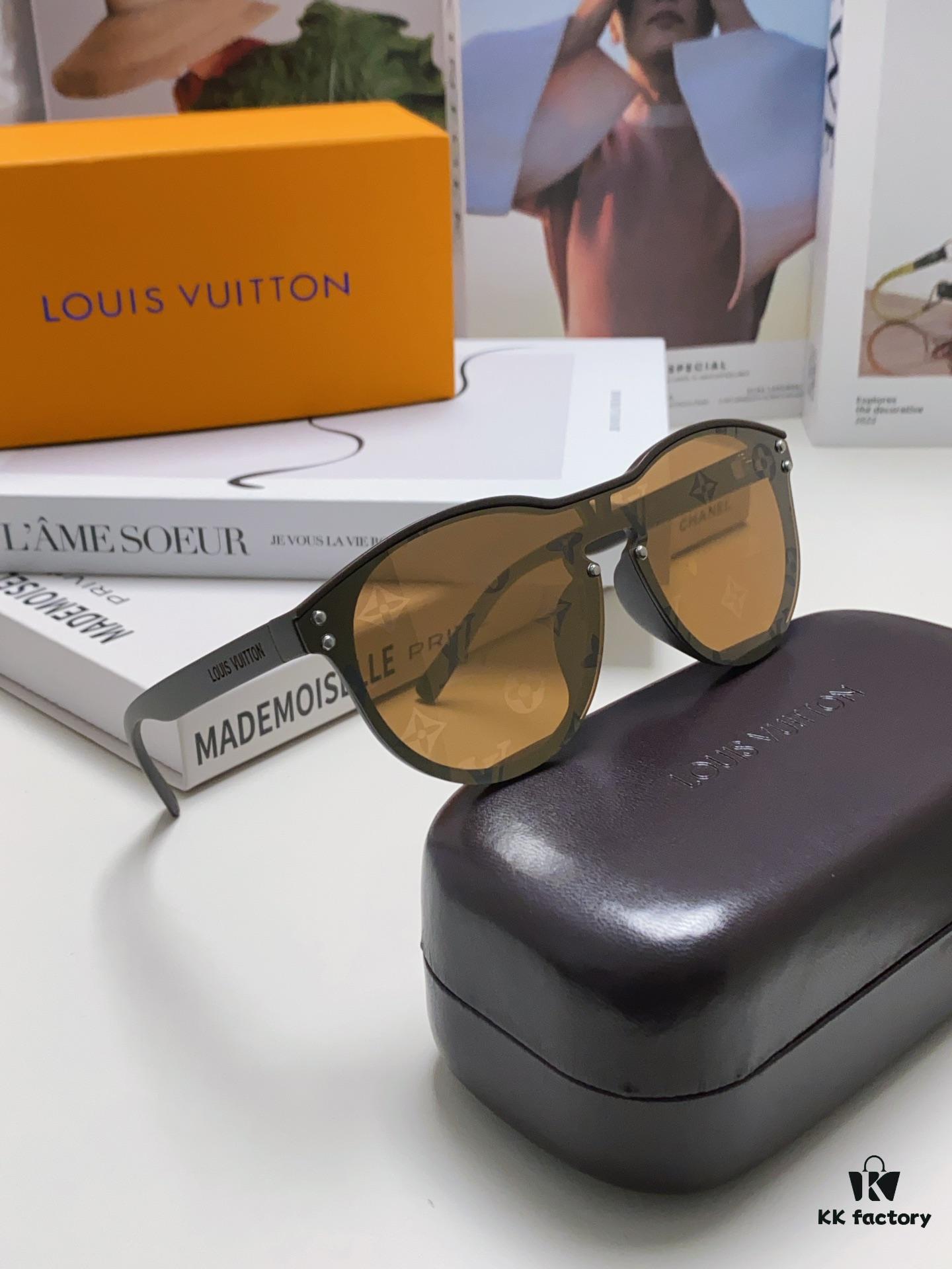 6931af78ccd8ab3d7afa3764 LOUIS VUITTON Round Frame Sunglasses with Detailed Design, Original LV Rimless Style, Classic Temple Logo, High-Quality Fashion Eyewear