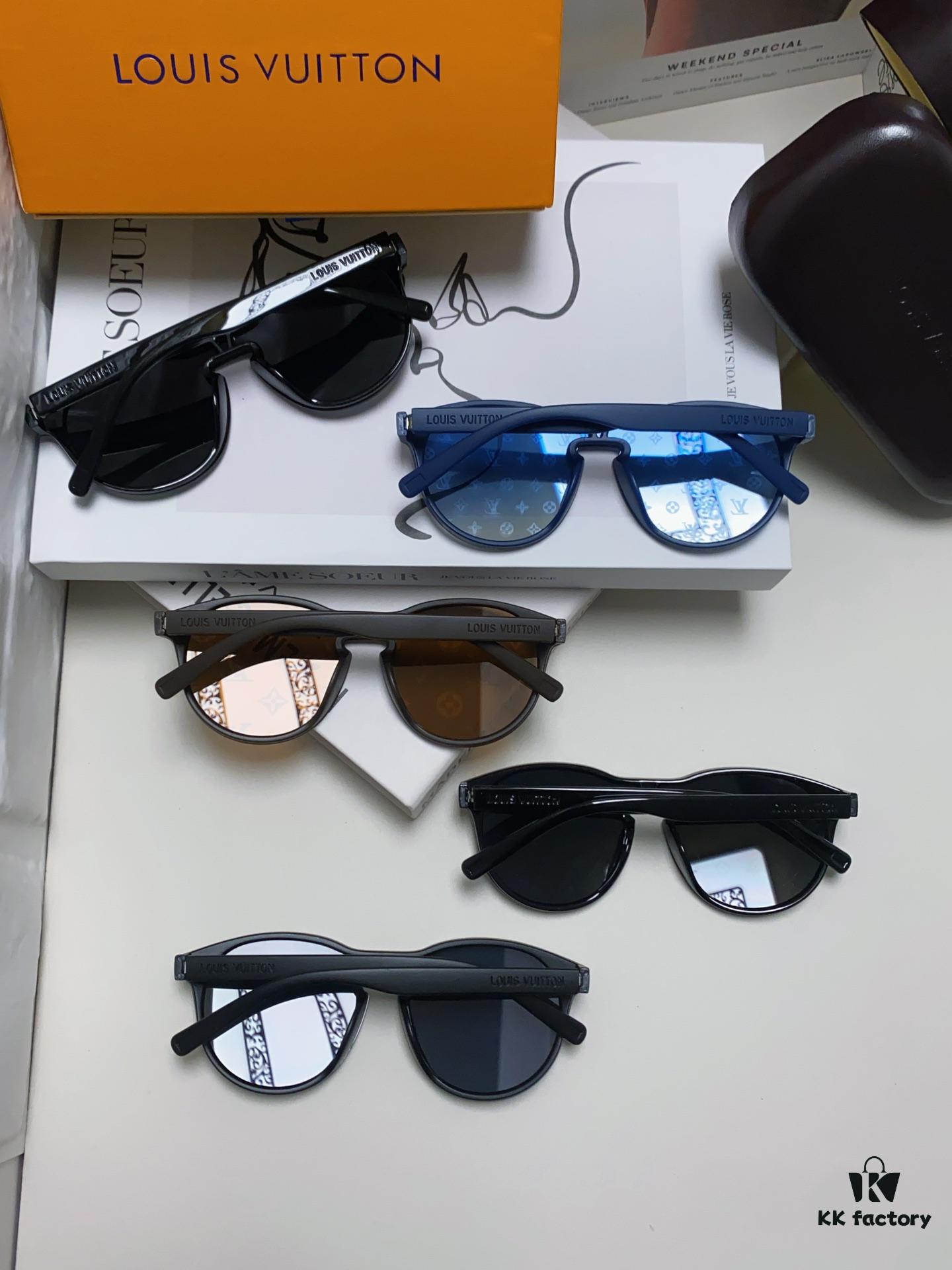 6931af79ccd8ab3d7afa3777 LOUIS VUITTON Round Frame Sunglasses with Detailed Design, Original LV Edgeless Style, Classic Temple Logo, High-Quality Fashion Eyewear