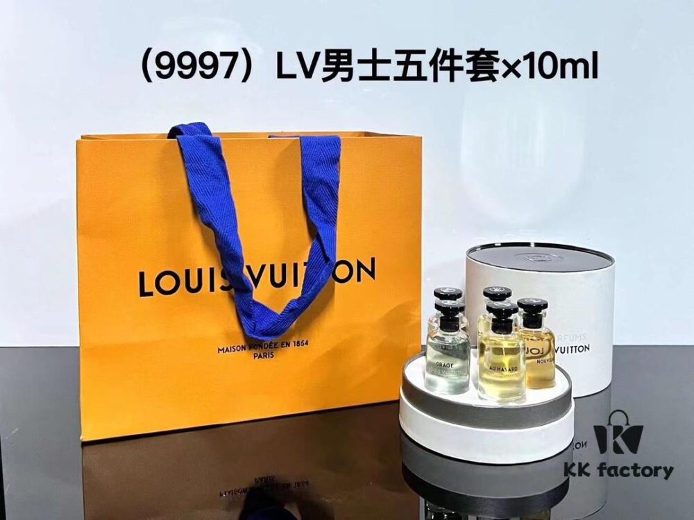6931afa7ccd8ab3d7afa39fb LV Louis Vuitton Perfume Set of 5 x 10ml in Cylindrical Packaging, Counter Version, No Spray Nozzles, Polished Bottles