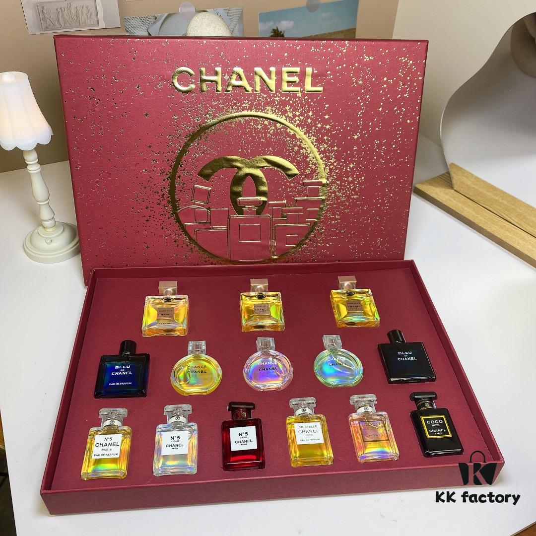 6931afbaccd8ab3d7afa3b17 Chanel 14-Piece New Year Gift Set, Featuring a Collection of Popular Fragrances Including Gabrielle, Chance, Coco Mademoiselle, and No.5 Series