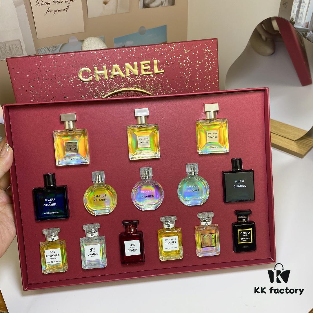 6931afbbccd8ab3d7afa3b18 Chanel 14-Piece New Year Gift Set, Featuring a Collection of Popular Fragrances Including Gabrielle, Chance, Coco Mademoiselle, and No.5 Series