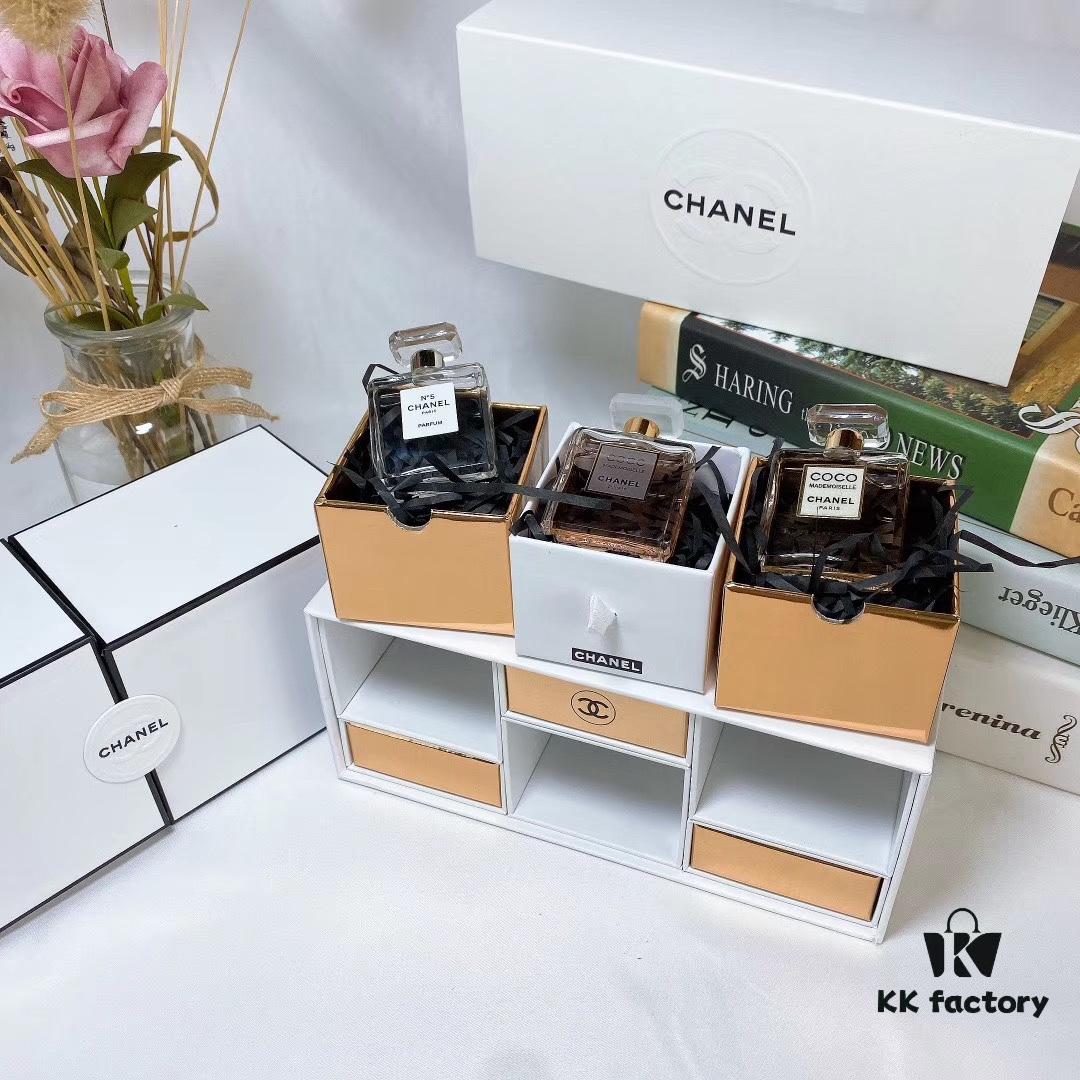 6931afccccd8ab3d7afa3c06 Chanel Q-Sized Christmas Set of Three in Collector's Box, Wooden Packaging, 7.5ml Each, No Spray Nozzles, Miniature Scents: L'Eau de Chanel, Modern Coco, Rich Coco, Multi-Functional Box for Storing Lipsticks and Jewelry