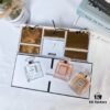 6931afcdccd8ab3d7afa3c08 Chanel Q-Sized Christmas Set of Three in Collector's Box, Wooden Packaging, 7.5ml Each, No Spray Nozzles, Miniature Scents: L'Eau de Chanel, Modern Coco, Rich Coco, Multi-Functional Box for Storing Lipsticks and Jewelry